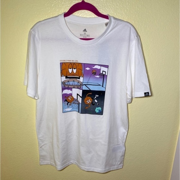 Adidas Double Rims Tee basketball t-shirt size M - Picture 1 of 4